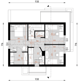 Rzut projektu D339B - WT2021 - Poddasze