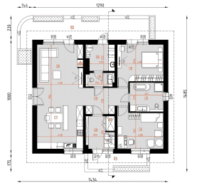 Rzut projektu D369 - WT2021 - Parter