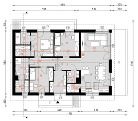 Rzut projektu D340 - WT2021 - Parter