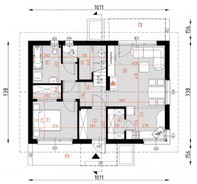 Rzut projektu D170D - WT2021 wersja drewniana - Parter