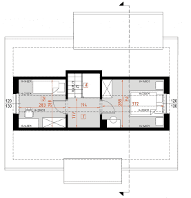 Rzut projektu D417 - WT2021 Paulinka z ogrzewaniem na pellet wersja drewniana - Poddasze
