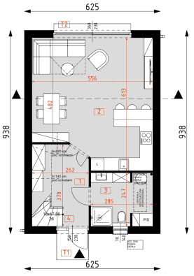 Rzut projektu D411 - WT2021 - Parter