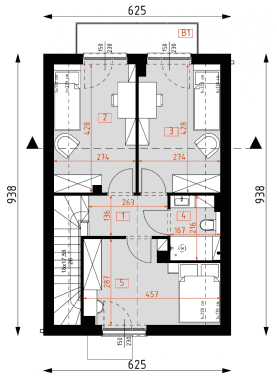 Rzut projektu D411 - WT2021 - Poddasze