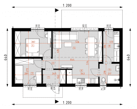 Rzut projektu DM2 - WT2021 wersja drewniana - Parter