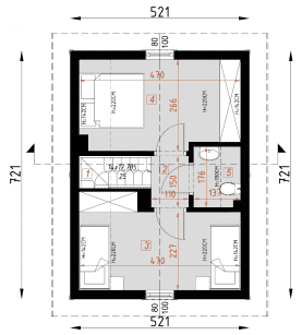 Rzut projektu D421 - wersja drewniana - Poddasze