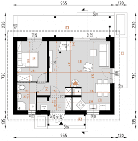 Rzut projektu D338 - WT2021 - Parter
