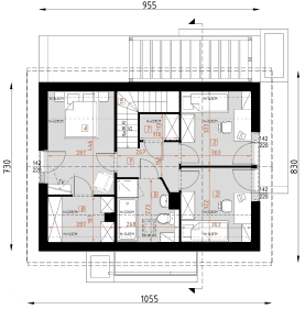 Rzut projektu D338 - WT2021 - Poddasze