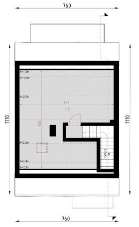 Rzut projektu D424 - Segment dwulokalowy WT2021 - Poddasze