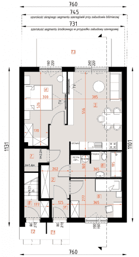 Rzut projektu D428 - WT2021 - Parter
