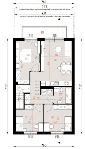 Rzut projektu D428 - WT2021 - Piętro