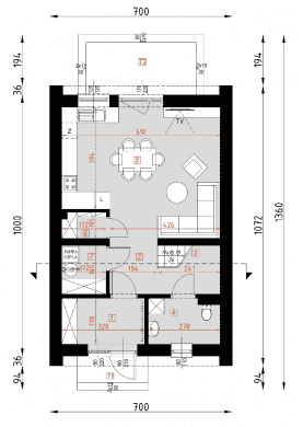 Rzut projektu D427 - WT2021 - Parter