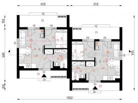 Rzut projektu D434A - wersja drewniana - Parter