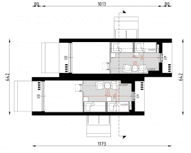 Rzut projektu D435A - wersja drewniana - Poddasze