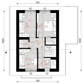 Rzut projektu D436 - WT2021 - Poddasze