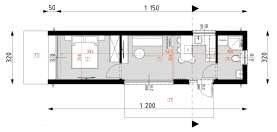 Rzut projektu DM21 - wersja drewniana - Parter