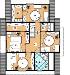 Rzut projektu A-132 szkieletowy - Parter