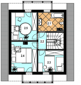 Rzut projektu A-130 szkieletowy - Poddasze