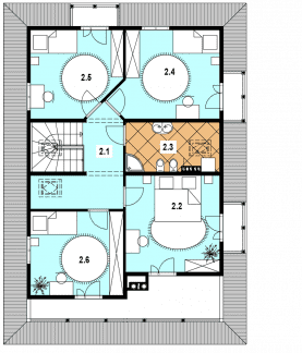 Rzut projektu A-124 szkieletowy - Poddasze