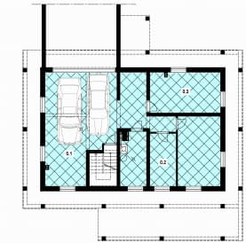 Rzut projektu A-111 z bali - Piwnica