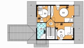 Rzut projektu A-101 szkieletowy - Poddasze