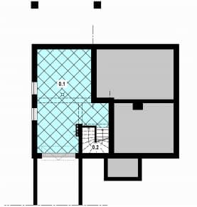 Rzut projektu L-99 z bali - Piwnica