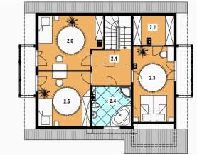 Rzut projektu L-96 z bali - Poddasze