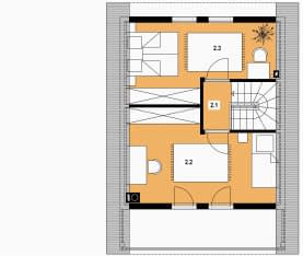 Rzut projektu L-95 szkieletowy - Poddasze