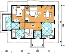 Rzut projektu L-88 szkieletowy - Parter