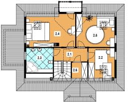 Rzut projektu L-88 z bali - Poddasze