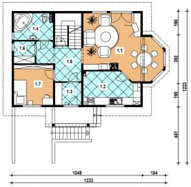 Rzut projektu L-85 szkieletowy - Parter