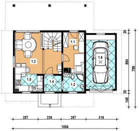 Rzut projektu L-83 szkieletowy - Parter