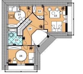 Rzut projektu L-81 murowany - Poddasze