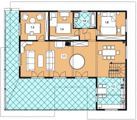 Rzut projektu L-76 szkieletowy - Parter