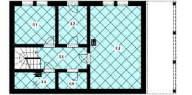 Rzut projektu L-75 murowany - Piwnica