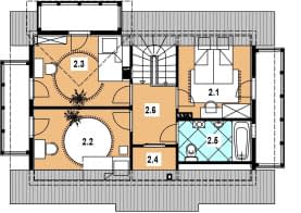 Rzut projektu L-60 z bali - Poddasze