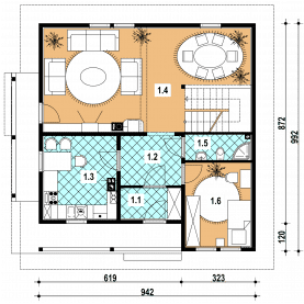 Rzut projektu L-59 szkieletowy - Parter