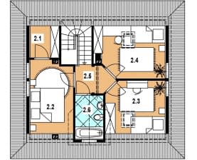 Rzut projektu L-44 z bali - Parter