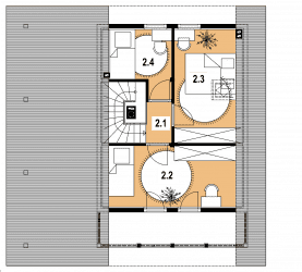 Rzut projektu L-43 z bali - Poddasze