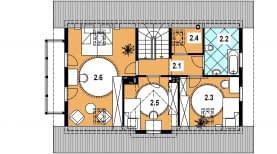 Rzut projektu L-42 szkieletowy - Poddasze