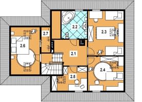 Rzut projektu L-40 z bali - Poddasze