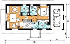 Rzut projektu L-24 murowany - Parter