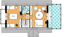 Rzut projektu L-24 murowany - Poddasze