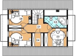 Rzut projektu L-15 szkieletowy - Poddasze