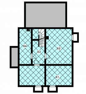 Rzut projektu A-143 z bali - Piwnica