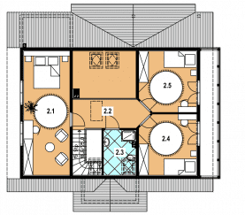 Rzut projektu A-145 z bali - Poddasze