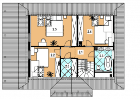 Rzut projektu A-149 z bali - Poddasze