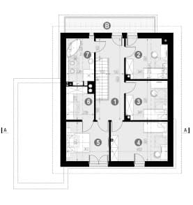 Rzut projektu HOMEKONCEPT 72 - Rzut poddasza