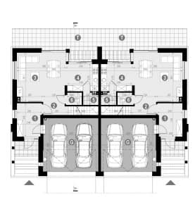 Rzut projektu HOMEKONCEPT 76 D - Rzut parteru