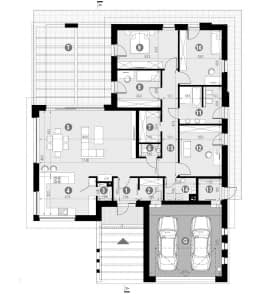 Rzut projektu HOMEKONCEPT 26 wariant 02 - Rzut parteru