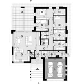 Rzut projektu HOMEKONCEPT 26 wariant 10 - Rzut parteru